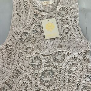 Rebellion Crochet Lace Top - Light Beige